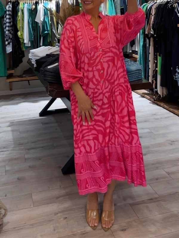 Susanne™ | Let og Elegant V-Hals Midi Kjole