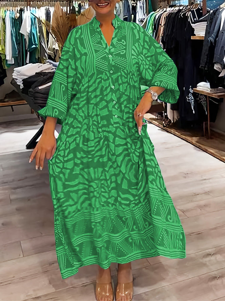 Susanne™ | Let og Elegant V-Hals Midi Kjole
