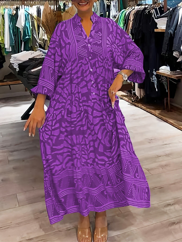 Susanne™ | Let og Elegant V-Hals Midi Kjole