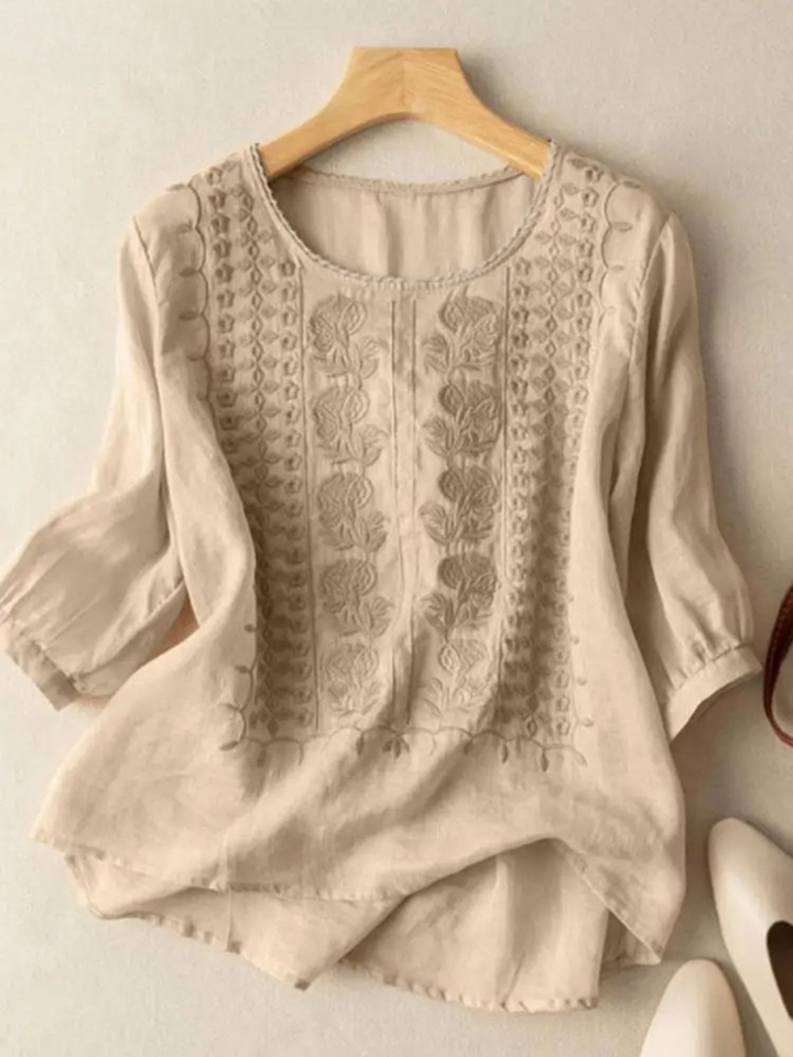 Sigrid™ | Broderet Boho Bluse