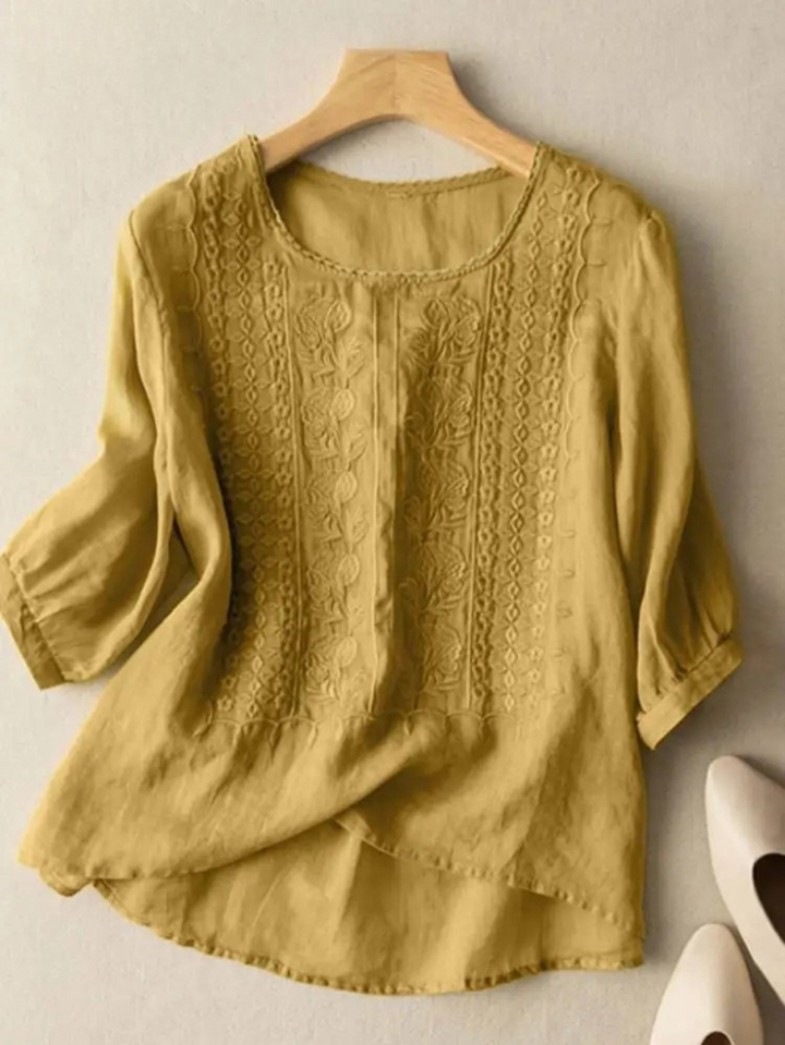 Sigrid™ | Broderet Boho Bluse