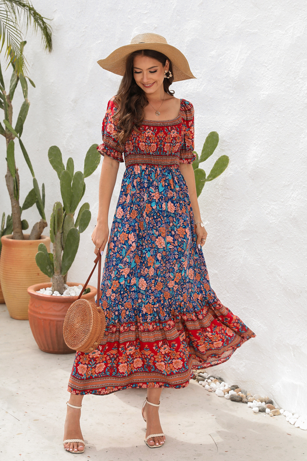 Therese™ | Asymmetrisk Boho Maxi Kjole