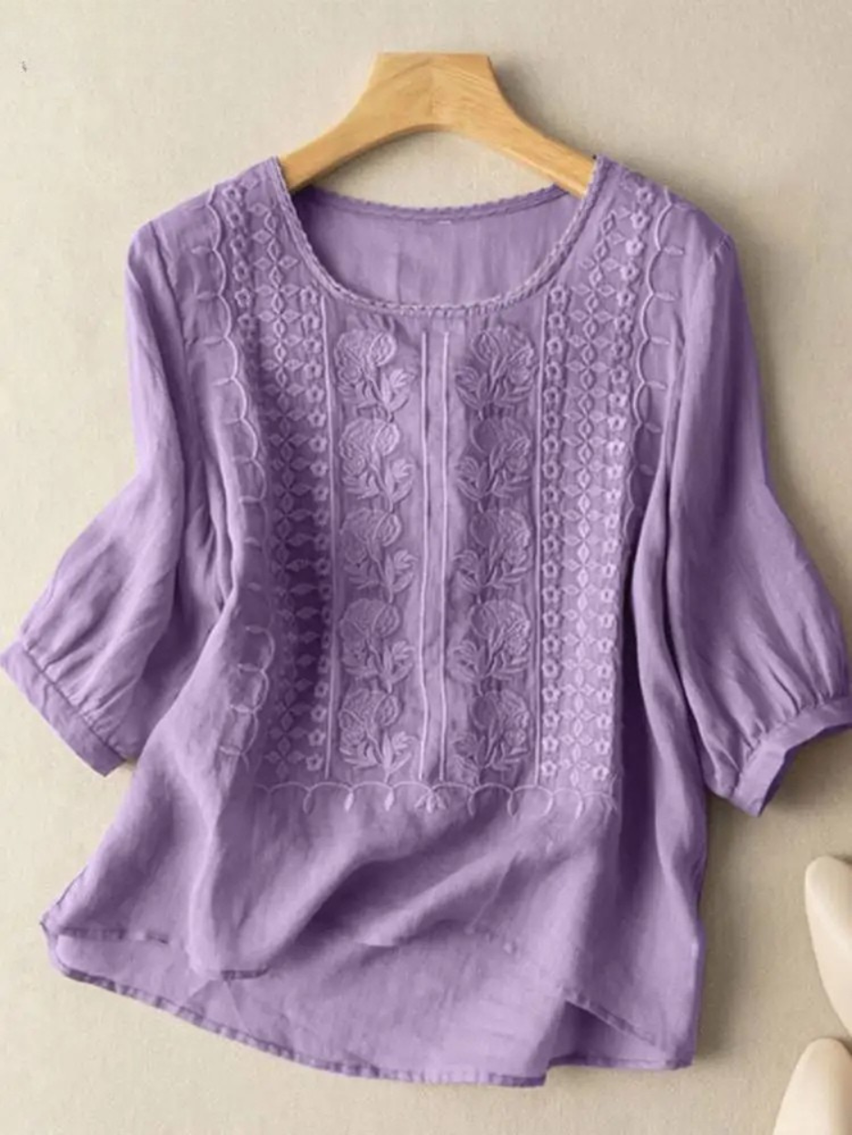 Sigrid™ | Broderet Boho Bluse