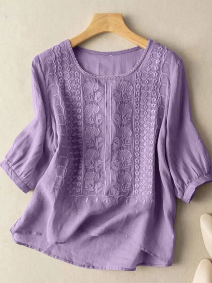 Sigrid™ | Broderet Boho Bluse
