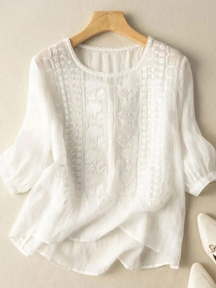 Sigrid™ | Broderet Boho Bluse