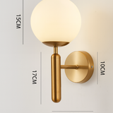 BrassGlow | Væglampe Skandinavisk – LED Messing Glas Globus