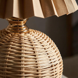 HyggeLume | Bordlampe Skandinavisk - Rattan Plisseret LED 1-Lys