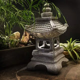 Japansk Zen Solar Pagoda Sten LED Udendørs Have 1-Lys