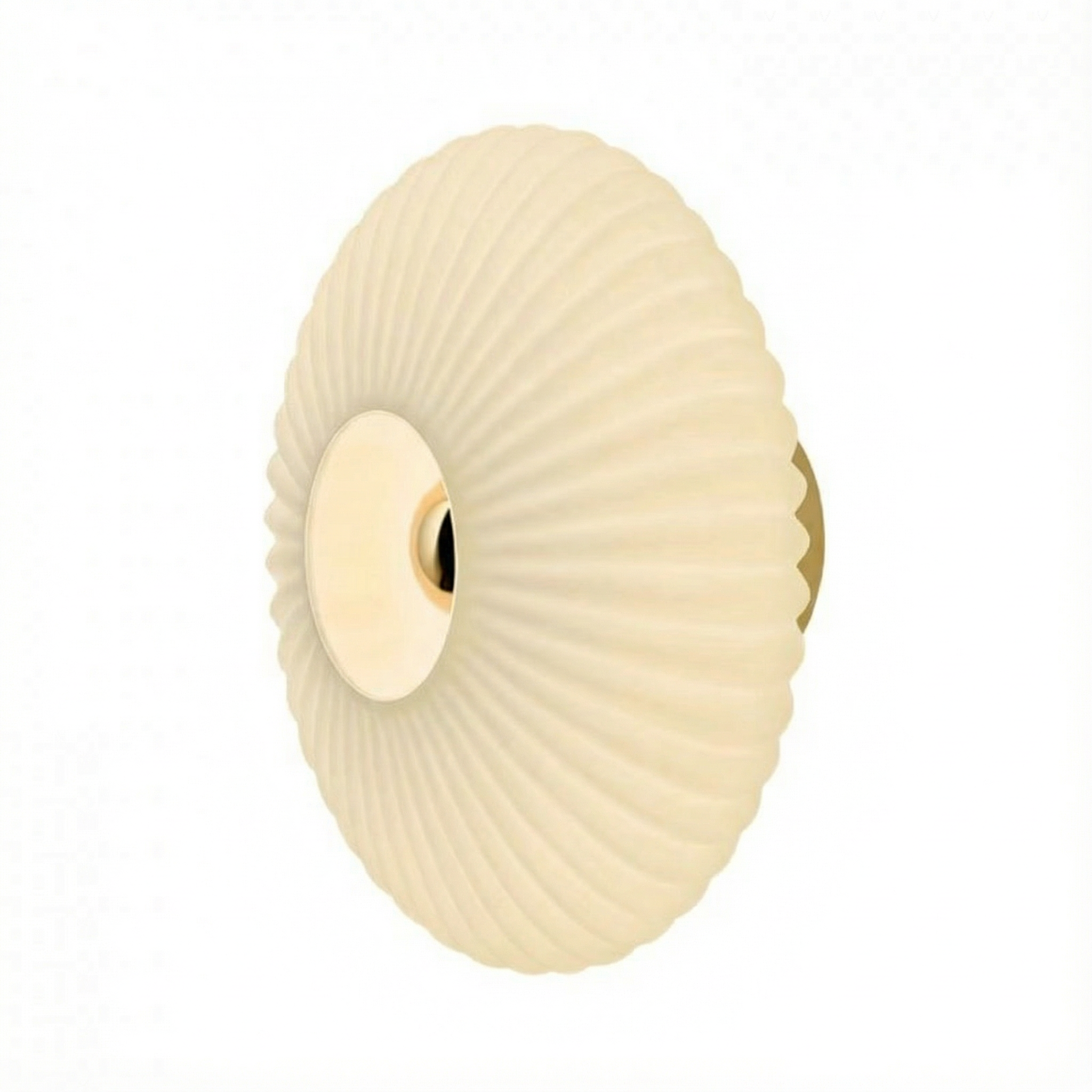 NordicAmber | Væglampe Vintage - Ribbet Glas Rund LED 1-Lys