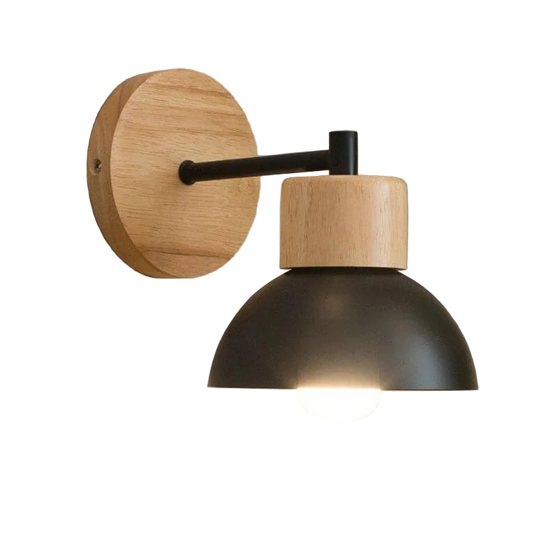 NordicGlow | Væglampe Skandinavisk - Træ Dome LED 1-Lys