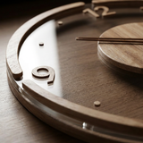 NordicHalo | Vægur Skandinavisk - Trådløs Stille Naturligt Træ