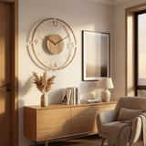 NordicHalo | Vægur Skandinavisk - Trådløs Stille Naturligt Træ