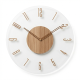 NordicHalo | Vægur Skandinavisk - Trådløs Stille Naturligt Træ