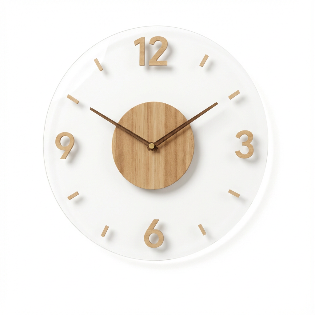 NordicHalo | Vægur Skandinavisk - Trådløs Stille Naturligt Træ