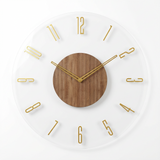 NordicLux | Vægur Moderne - Trådløs Lydløs Akryl Træ 30cm