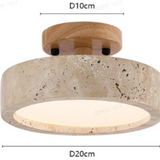 NordicStone | Loftslampe Minimalistisk - Travertin Rund LED 1-lys