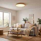 HyggeGlow | Loftslampe Skandinavisk – Rund Træ LED