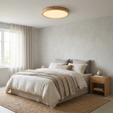 HyggeGlow | Loftslampe Skandinavisk – Rund Træ LED