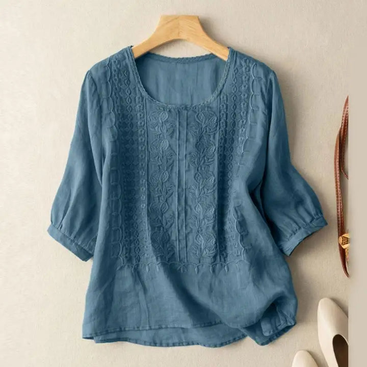 Sigrid™ | Broderet Boho Bluse