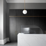 ScandiBright | Pendellampe Minimalistisk - Messing Globus Glas