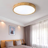 ScandiLux | Loftslampe Moderne - Rund Træ LED Flush Mount
