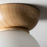 ScandiLuxa | Loftlampe Skandinavisk - Glas Globus Træ LED