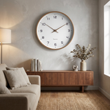 ScandiTime | Vægur Skandinavisk - Trådløs Stille Træ Quartz