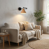 ScandiWood | Væglampe Skandinavisk – Svingarm Træ Kegle