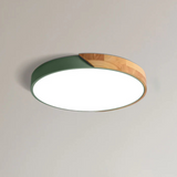 Skandinavisk Træ LED Loftlampe – Moderne Flush Mount Design til Hyggelig Stemning