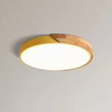 Skandinavisk Træ LED Loftlampe – Moderne Flush Mount Design til Hyggelig Stemning