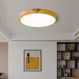 Skandinavisk Træ LED Loftlampe – Moderne Flush Mount Design til Hyggelig Stemning