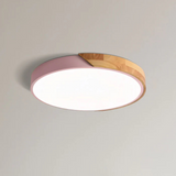 Skandinavisk Træ LED Loftlampe – Moderne Flush Mount Design til Hyggelig Stemning