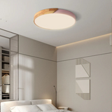 Skandinavisk Træ LED Loftlampe – Moderne Flush Mount Design til Hyggelig Stemning