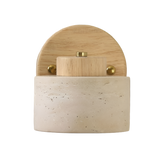 StoneHaven | Væglampe Minimalistisk - Travertin Træ LED