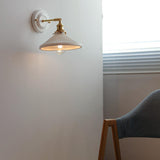 Vintage Japansk Keramisk Messing 1-Lyse Væglampe