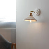 Vintage Japansk Keramisk Messing 1-Lyse Væglampe