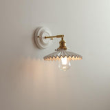 Vintage Japansk Keramisk Messing 1-Lyse Væglampe