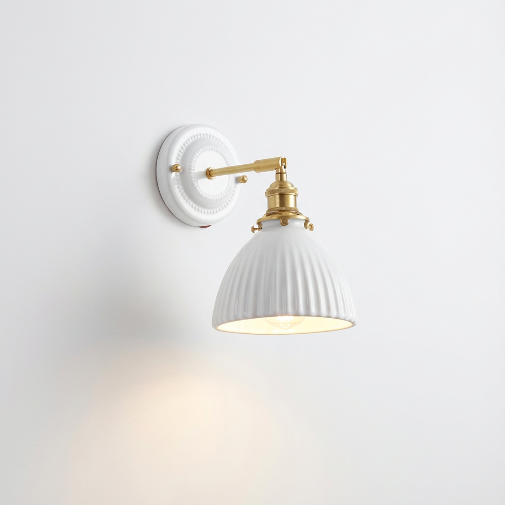 HyggeGlow | Væglampe Vintage – Keramik Messing E27