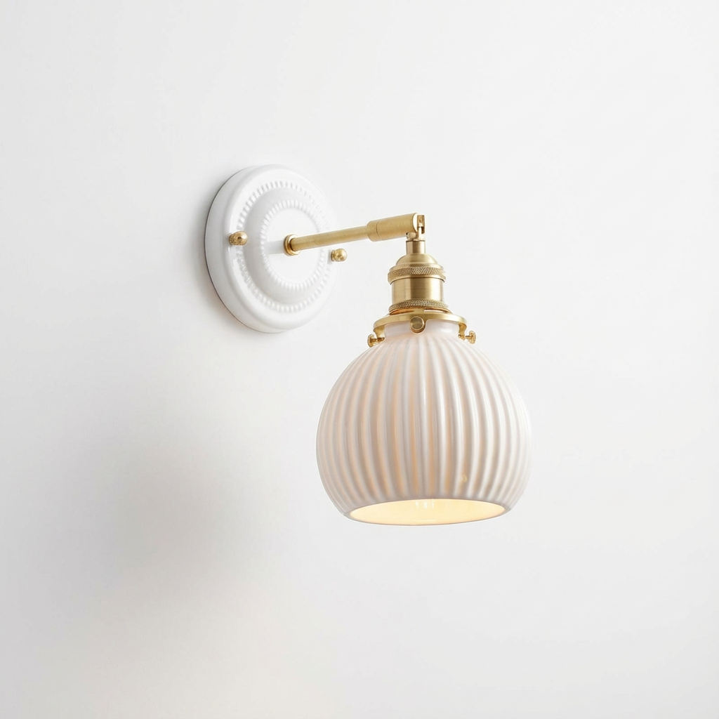 HyggeGlow | Væglampe Vintage – Keramik Messing E27