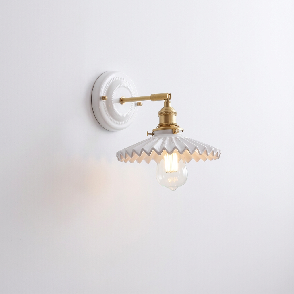 HyggeGlow | Væglampe Vintage – Keramik Messing E27