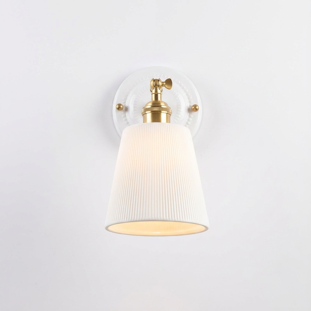 HyggeGlow | Væglampe Vintage – Keramik Messing E27