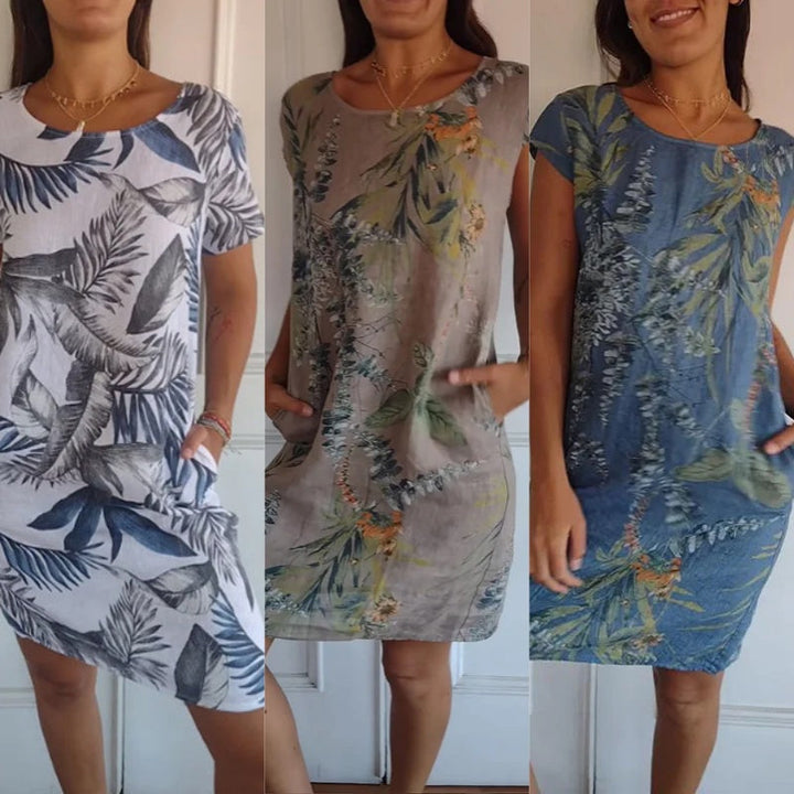 Leonora™ | Botanisk Midi Kjole